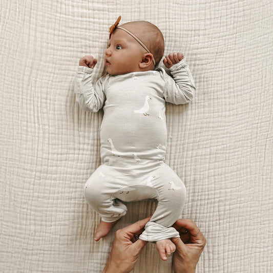 Dreamy Convertible Sleepsuit - Geese